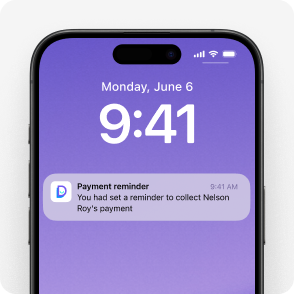 Manual Payment Reminder Notifications on your phone